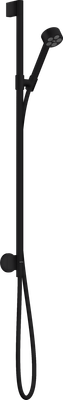 Barre de douche AXOR One avec douchette à main 1 jet Ecosmart 75 et coude de raccordement intégré en noir mat
