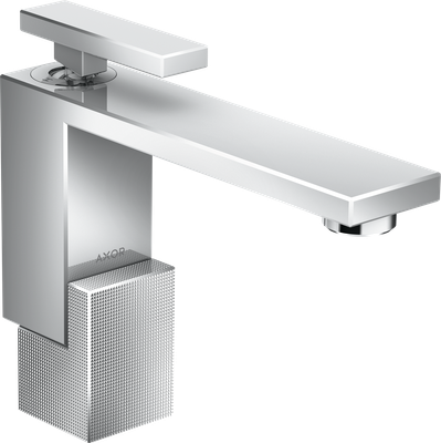 Mitigeur de lavabo Axor Edge 130 coupe diamant, avec bonde push-open
