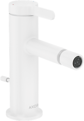 Mitigeur de bidet AXOR One avec tirette et vidage en blanc mat