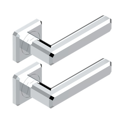 Paire de poignées de porte chromé THG Paris - Collection "Berlin"