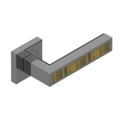 Paire de poignées de porte PVD graphite insert œil de tigre THG Paris - Collection "Genève"