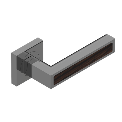 Paire de poignées de porte PVD graphite insert ébène THG Paris - Collection "Genève"