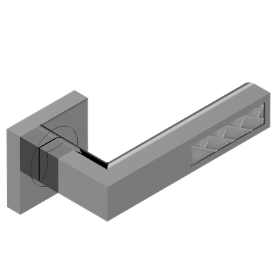 Paire de poignées de porte PVD graphite insert Lalique THG Paris - Collection "Genève"