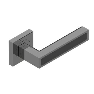 Paire de poignées de porte PVD graphite insert onyx noir THG Paris - Collection "Genève"