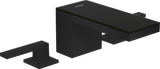 Mélangeur de lavabo 3 trous AXOR MyEdition 70 avec bonde push-open en noir mat / verre noir