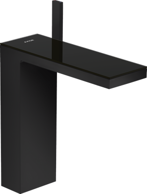 Mitigeur de lavabo AXOR MyEdition 230 avec bonde push-open en noir mat / verre noir