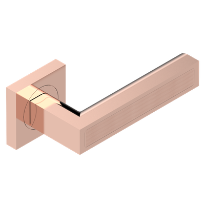 Paire de poignées de porte PVD blush insert guilloché wave THG Paris - Collection "Genève"