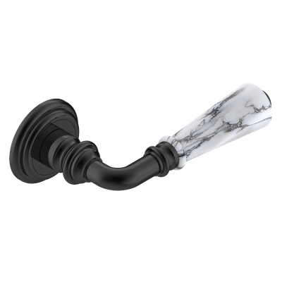 Paire de poignées de porte PVD bronze brown insert Howlite​ THG Paris - Collection "London"