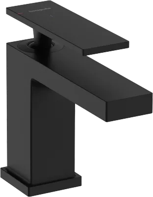 Mitigeur de lavabo Hansgrohe Tecturis E 80 CoolStart avec tirette et vidage en noir mat