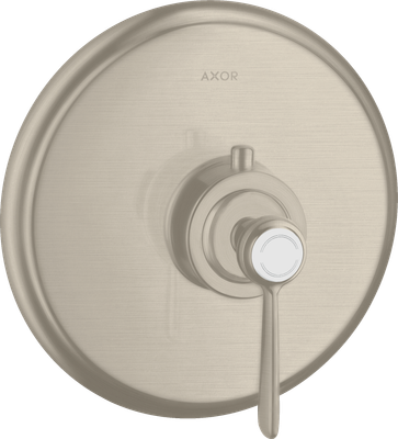 Set de finition pour mitigeur de douche encastré thermostatique haut débit AXOR Montreux en nickel brossé