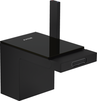 Mitigeur de bidet AXOR MyEdition, avec bonde push-open en noir mat / verre noir