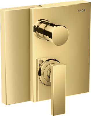 Set de finition pour mitigeur de bain / douche encastré AXOR Edge en doré poli