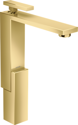 Mitigeur de lavabo Axor Edge 280 avec bonde push-open en doré poli