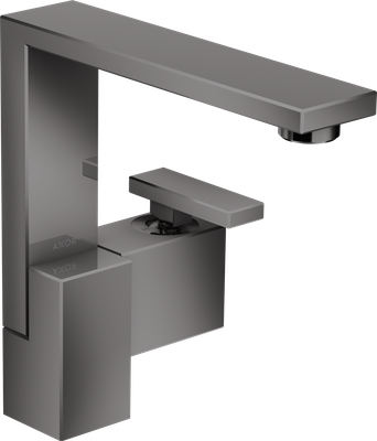 Mitigeur de lavabo Axor Edge 190 avec bonde push-open en noir chromé poli