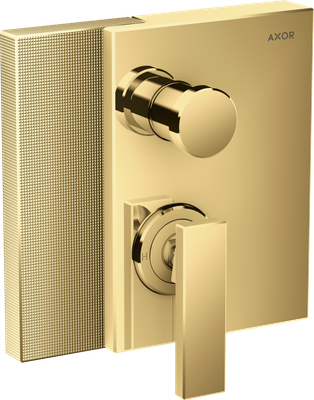 Set de finition pour mitigeur de bain / douche encastré AXOR Edge coupe diamant en doré poli