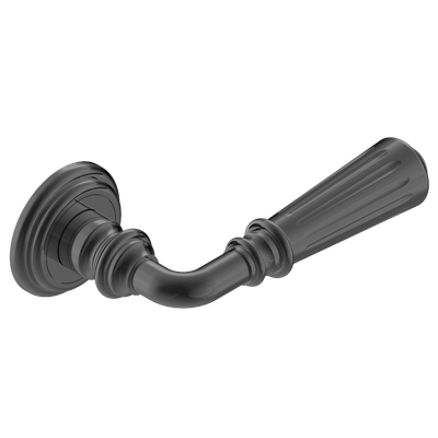 Paire de poignées de porte PVD graphite contour rainuré ​THG Paris ​- Collection "London"