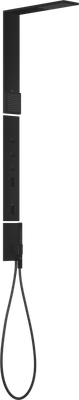 Colonne de douche thermostatique Axor ShowerComposition avec douche de tête 110/120 et douchette d’épaule, en noir mat