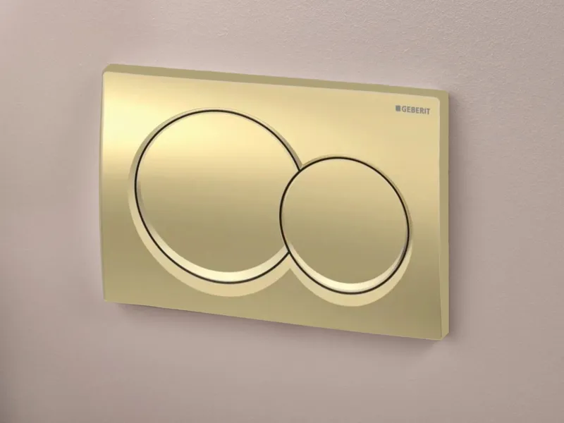 Plaque de déclenchement Alpha01 round / Laiton brossé mat