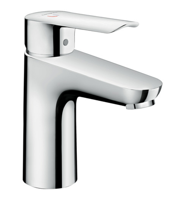 Mitigeur de lavabo Hansgrohe Logis E 100 CoolStart en laiton chromé avec tirette et vidage