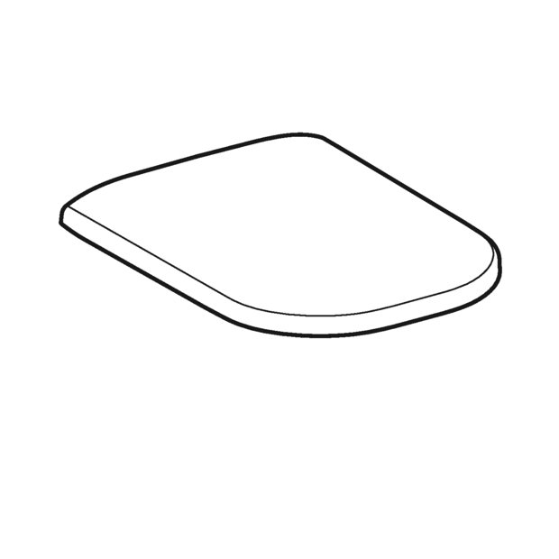 Abattant de toilettes carré Geberit Smyle, Duroplast, descente standard, charnières en métal, couleur blanche, dimensions 45x35cm.