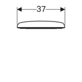 Abattant de toilettes antibactérien Geberit Smyle, 37 cm de large, Duroplast, abaissement standard, couvercle rond.