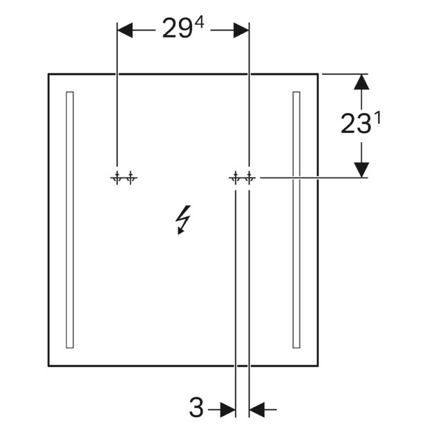 Miroir lumineux Geberit Option Basic 60 cm avec éclairage latéral — vue 4
