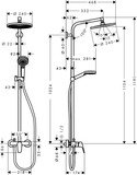 Crometta S Colonne de douche 240 1jet, mitigeur mécanique