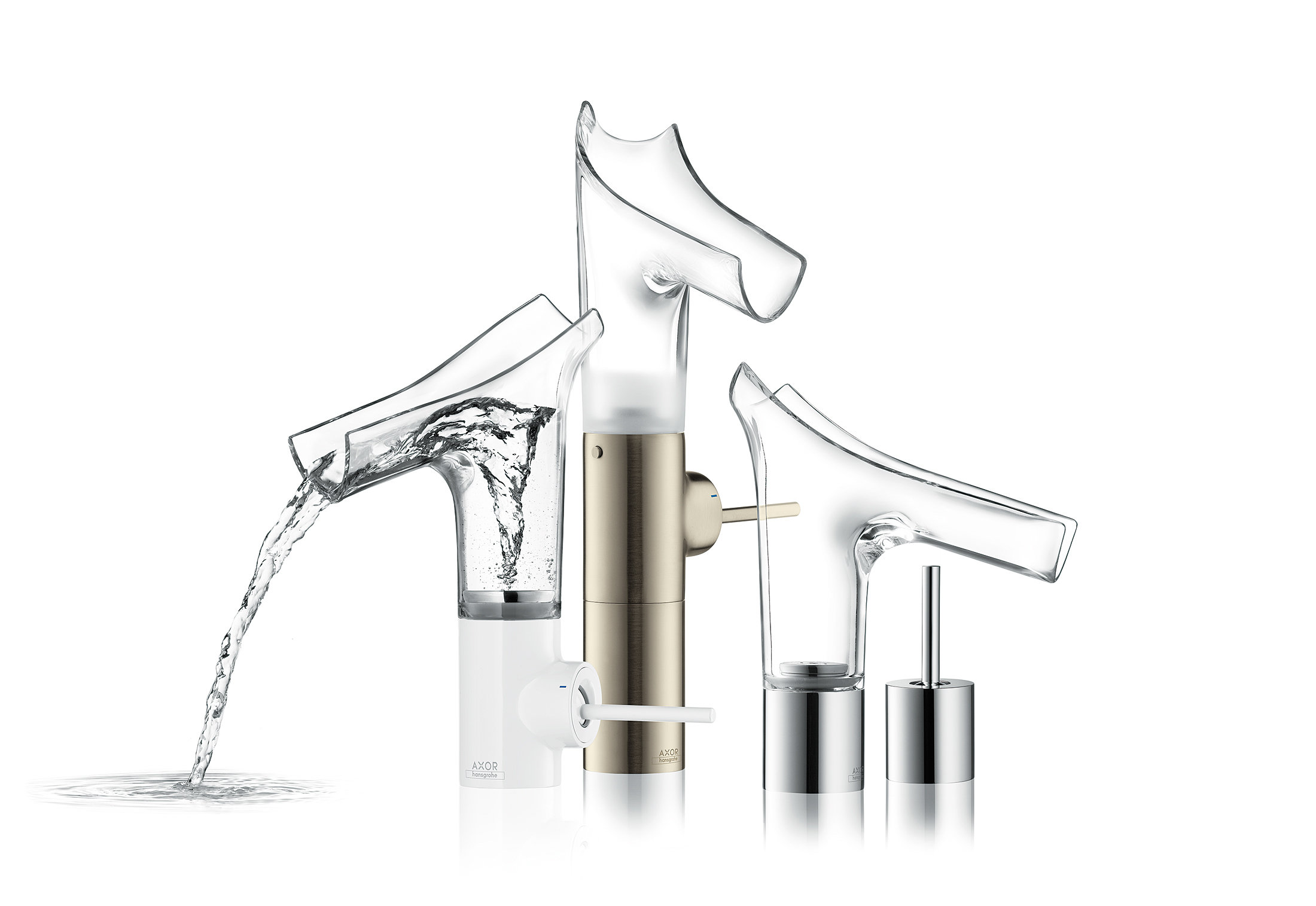 Mitigeur de lavabo AXOR Starck V 140 bec en verre - vue 7