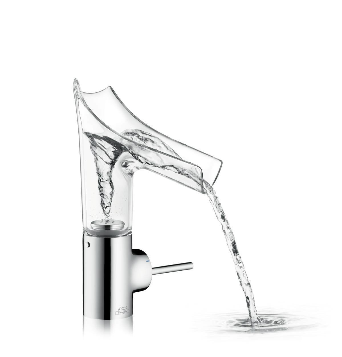 Mitigeur de lavabo AXOR Starck V 140 bec en verre - vue 8