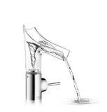 AXOR Starck V Mitigeur de lavabo 140, bec en verre, bonde à écoulement libre