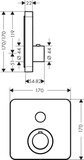 AXOR ShowerSelect Thermostatique ShowerSelect softsquare encastré pour 1 fonction