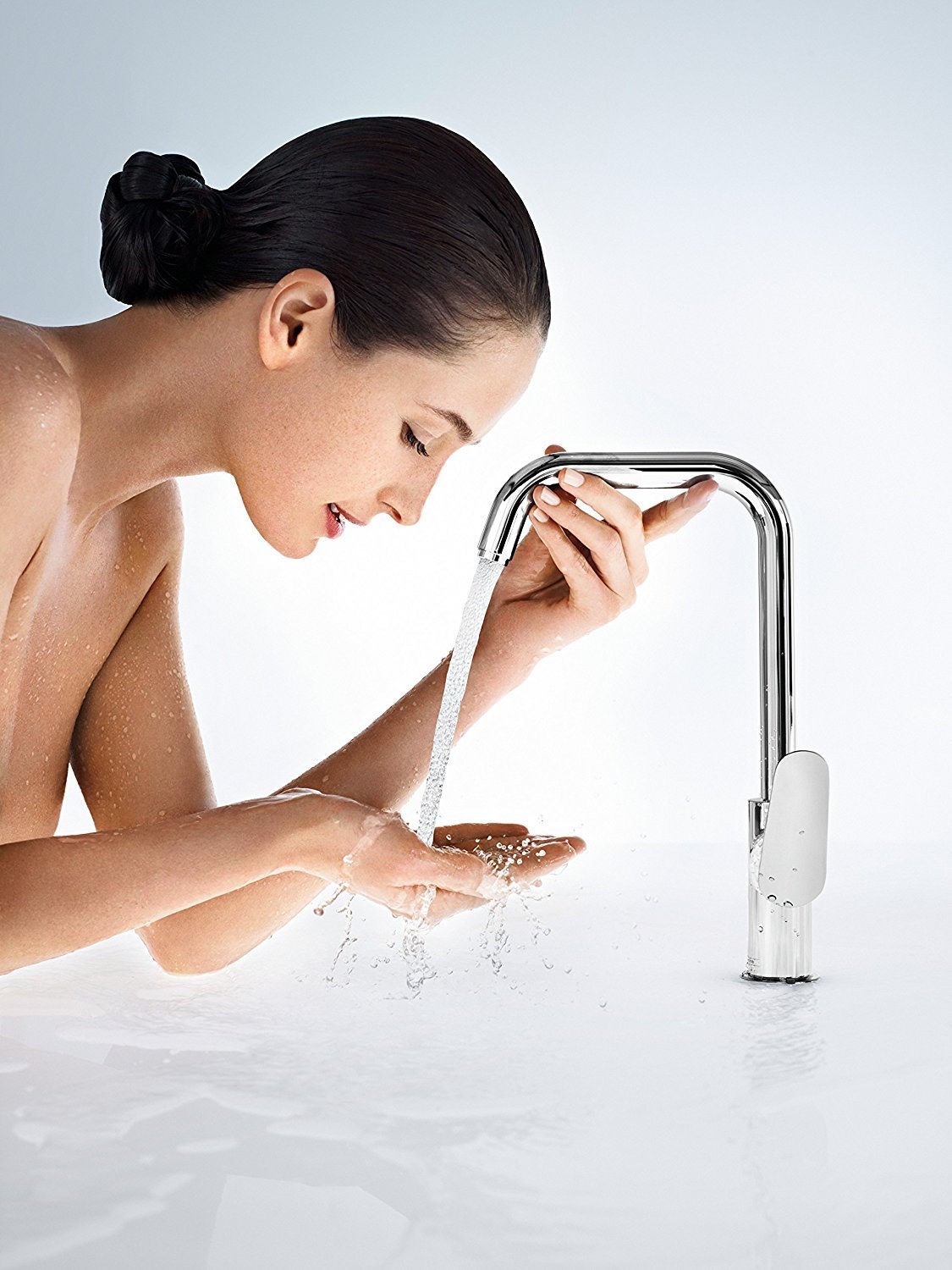 Mitigeur de lavabo Hansgrohe Focus 240 bec haut en laiton chromé avec tirette et vidage — vue 2