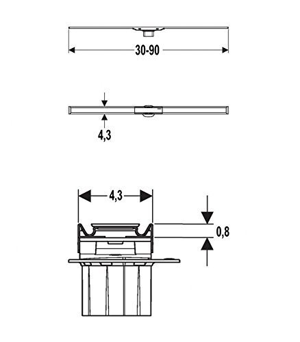 Set de finition Geberit CleanLine60 - Noir / Métal brossé - Longueur 30 - 130 cm - vue 13