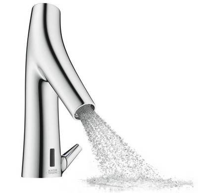Mitigeur de lavabo électronique AXOR Starck Organic avec manette de réglage de température sur batterie