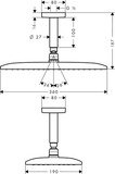 Raindance E Douche de tête 360 1jet avec raccord au plafond