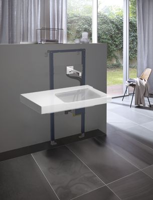Bâti-support pour robinetterie électronique de lavabo