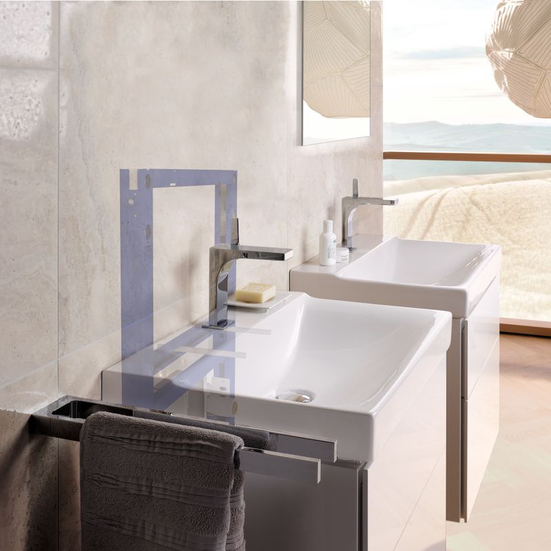 Wall-mounted frame for washbasins