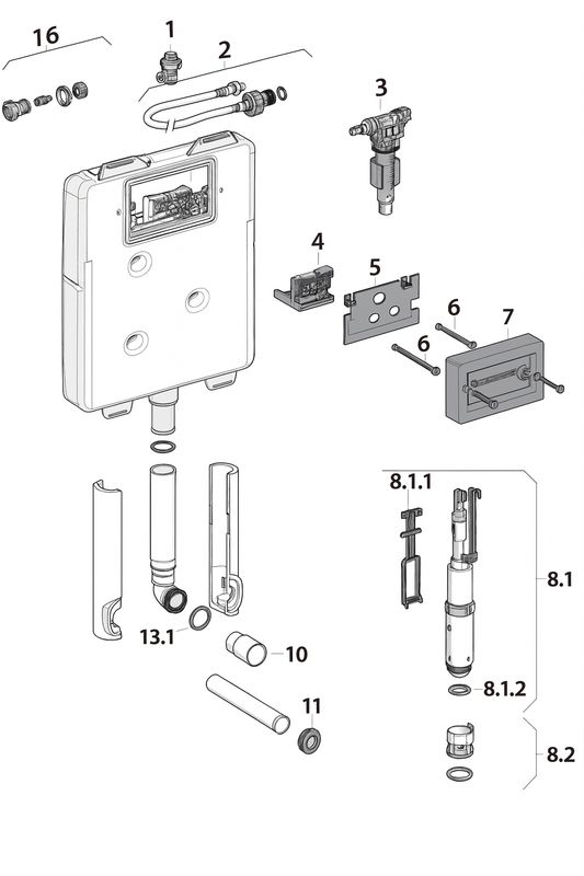 Geberit Delta 8 cm concealed cistern - 110.150.00.1