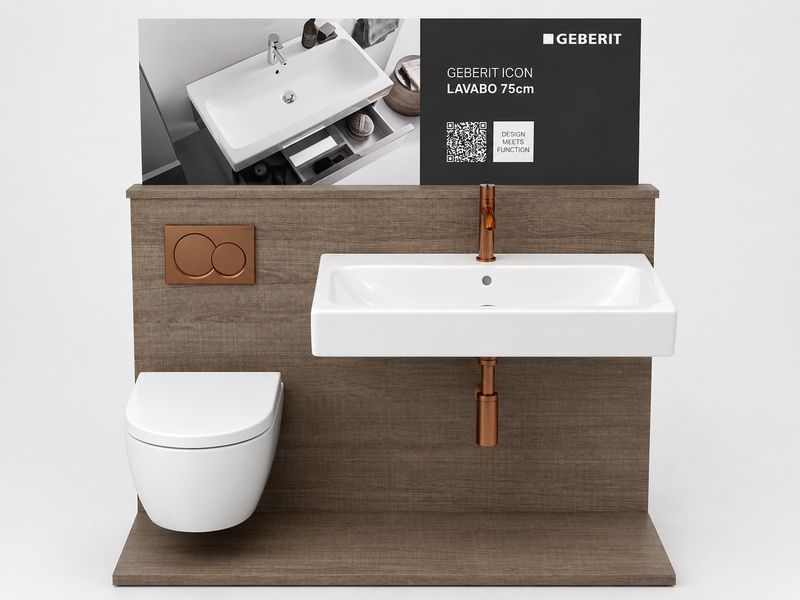 Geberit - iCon &amp; Silia bronze brossé