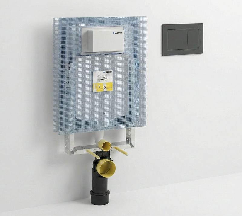 Bâti-packs : réservoir encastré et plaque de déclenchement