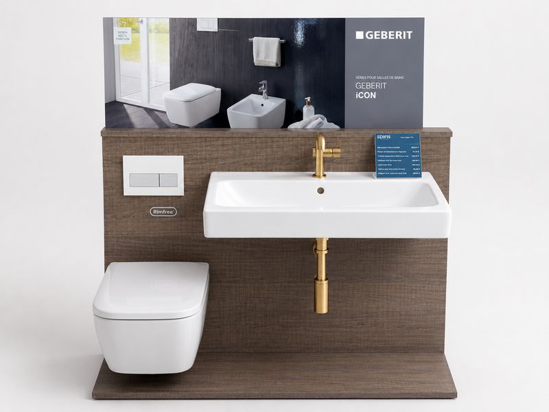 Geberit - iCon &amp; Silia or brossé