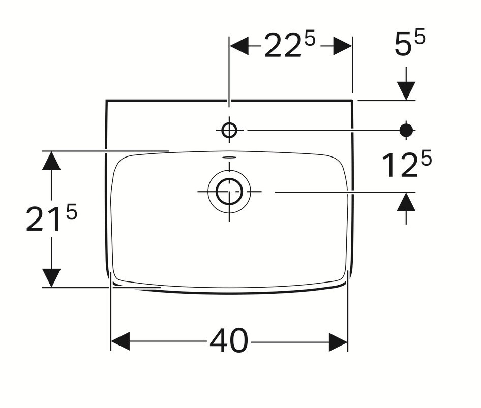 Lave-mains Geberit Selnova Square 45 cm — vue 3