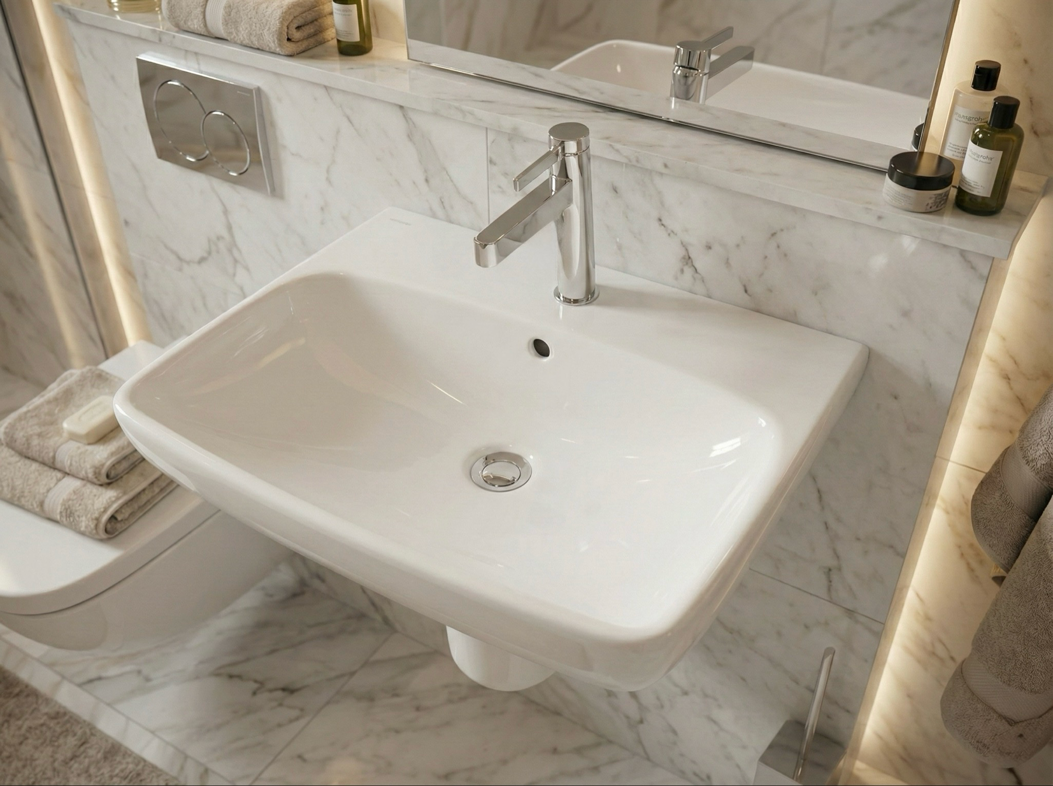 Lavabo Geberit Selnova / Smyle C Square 55 cm - vue 2