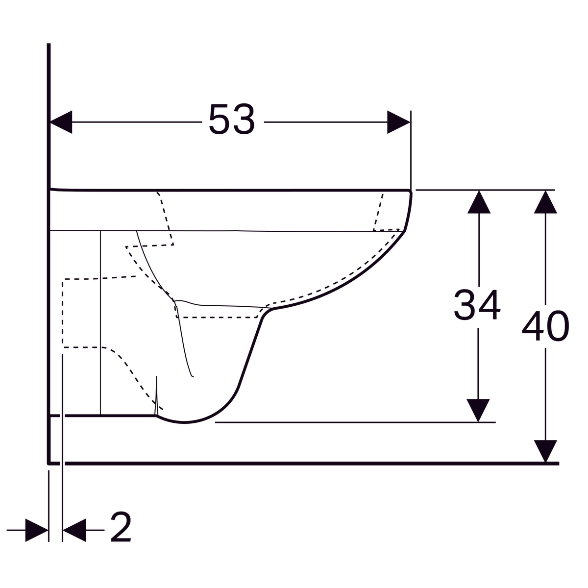 Cuvette suspendue Geberit Selnova Square (sans abattant) - vue 11
