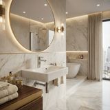 Lavabo mural carré Geberit Smyle 45 cm en céramique blanche avec trou de robinet central et trop-plein visible.