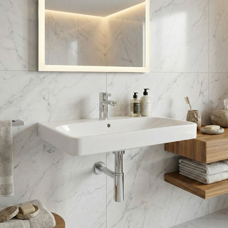 Plan-vasque Geberit Smyle Square 75 cm