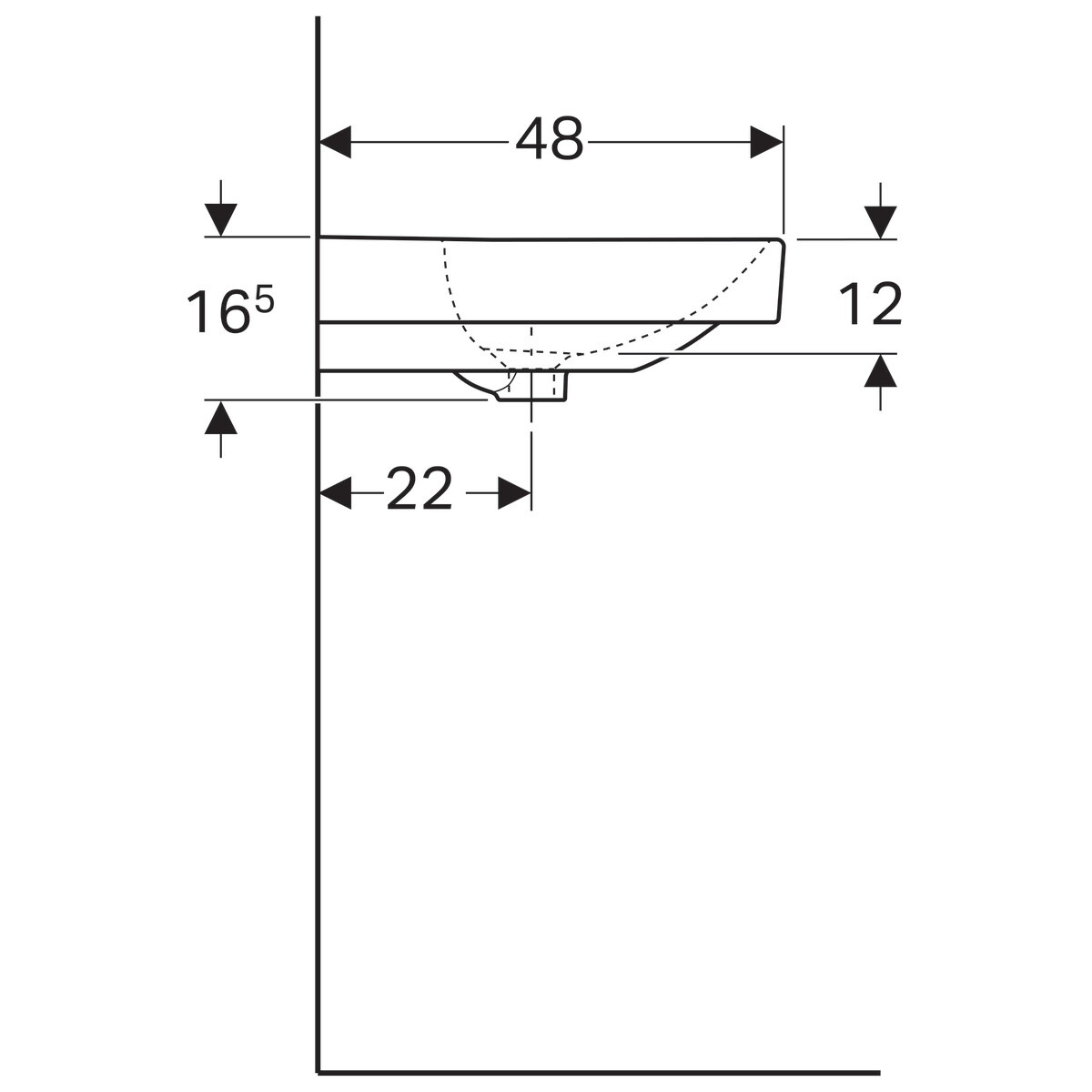 Plan-vasque Geberit Smyle Square 120 cm — vue 4