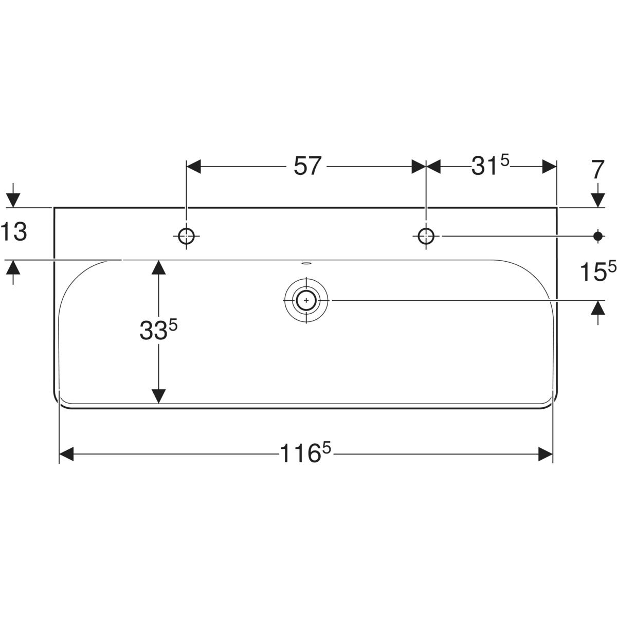 Plan-vasque Geberit Smyle Square 120 cm - vue 2