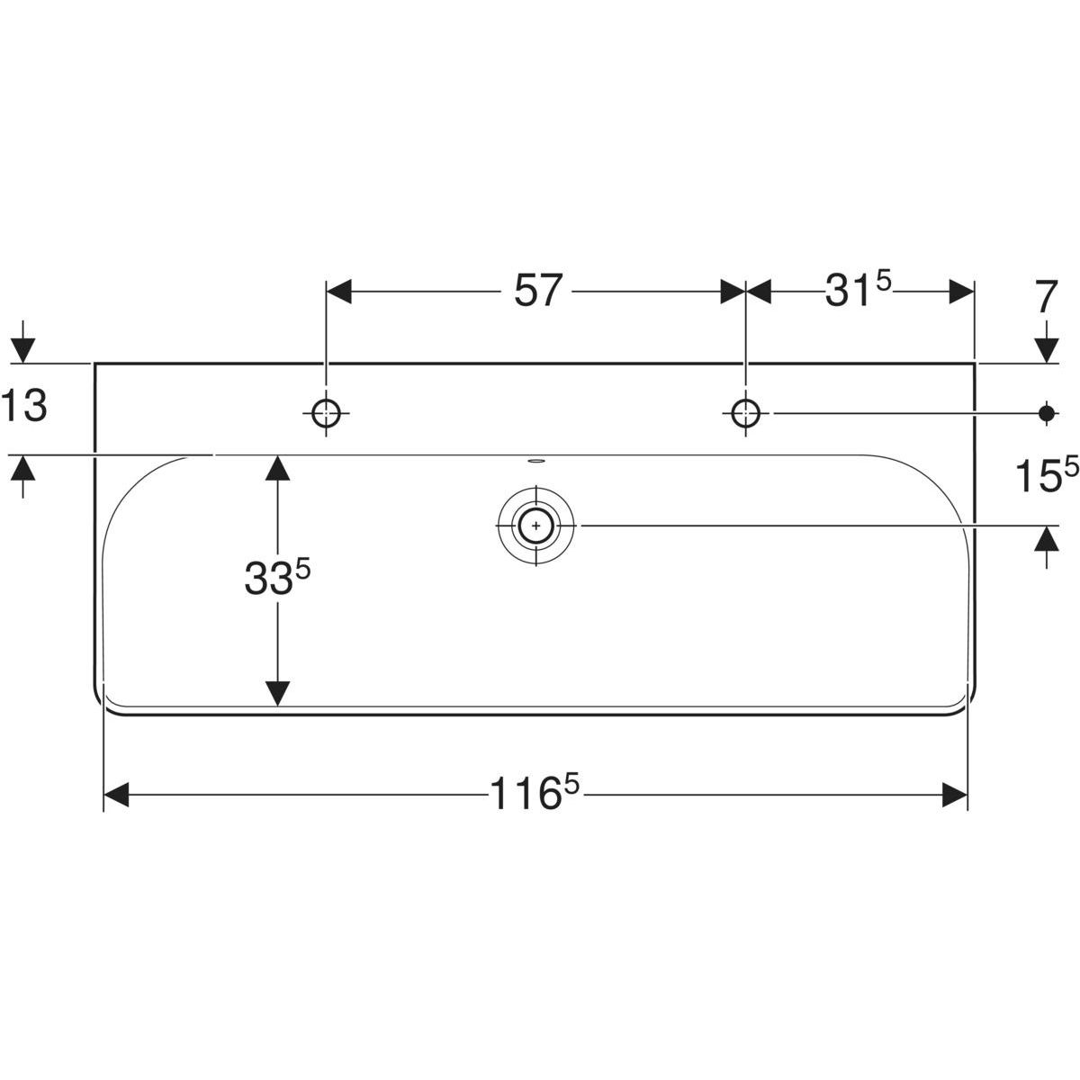 Geberit Smyle Square Washbasin 120 cm