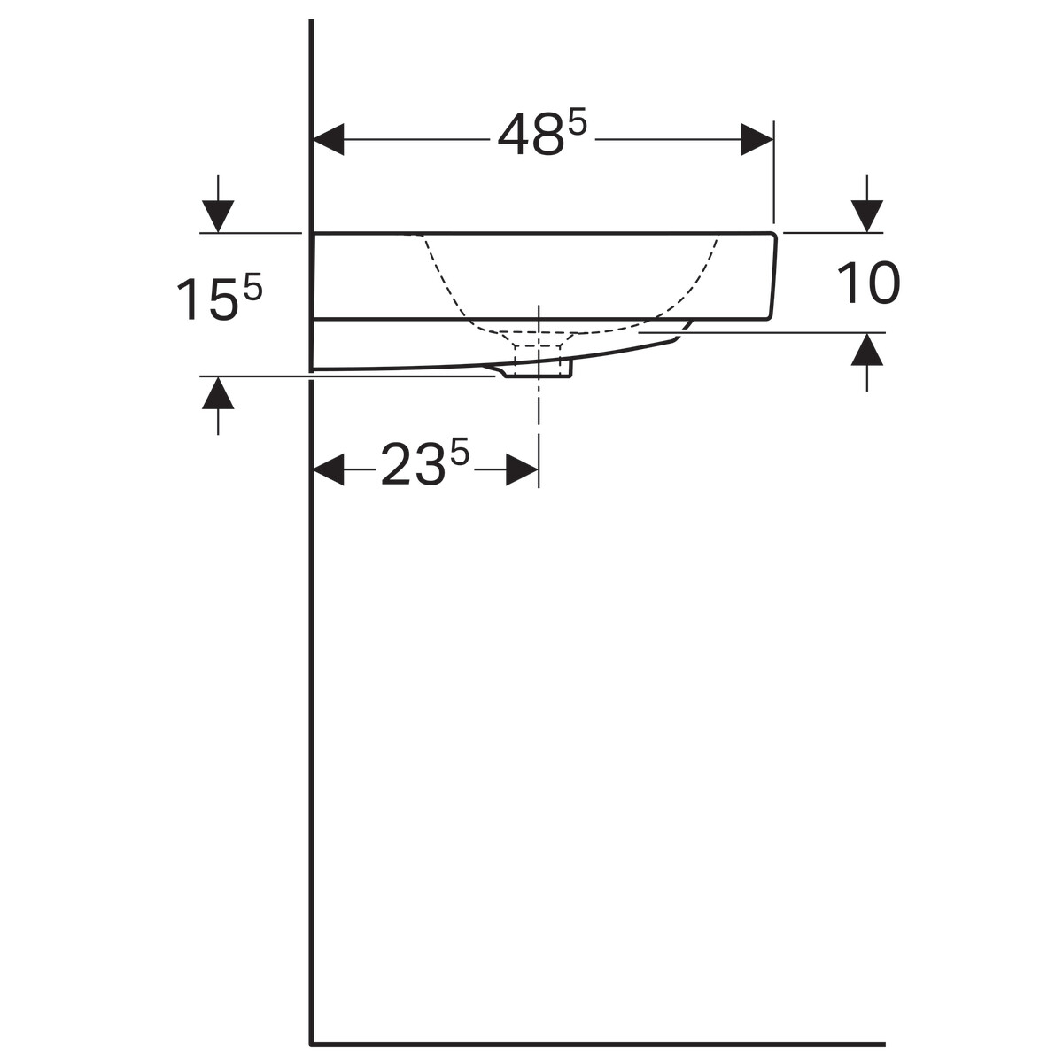Plan-vasque Geberit iCon 75 cm — vue 5